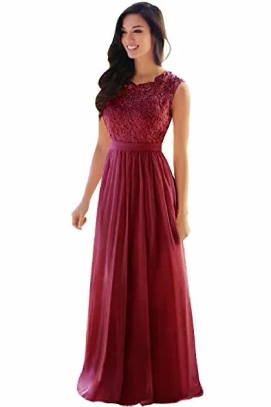 Lace Chiffon Prom Dresses A Line Round Neck Long Evening Dresses Tunics Corduroy durable Lace Chiffon Prom Dresses A Line Round Neck Long Evening Dresses Tunics Corduroy durable
