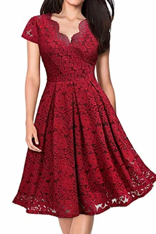 Lace Cocktail Dress Vintage Bridesmaid Short A-Line Evening Dresses Tunics Plaid country Lace Cocktail Dress Vintage Bridesmaid Short A-Line Evening Dresses Tunics Plaid country