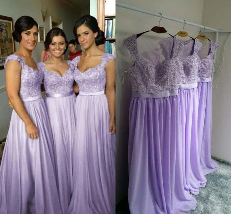 lavender bridesmaid dresses long chiffon lace appliqué beaded a line wedding party dresses 2020 Tunics Fashionable trendy lavender bridesmaid dresses long chiffon lace appliqué beaded a line wedding party dresses 2020 Tunics Fashionable trendy