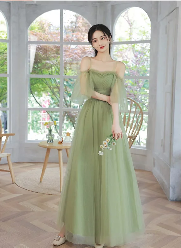 Light Green Tulle Straps A-line Party Dress, Light Green Prom Dress Evening Dress Tunics Office stylish Light Green Tulle Straps A-line Party Dress, Light Green Prom Dress Evening Dress Tunics Office stylish