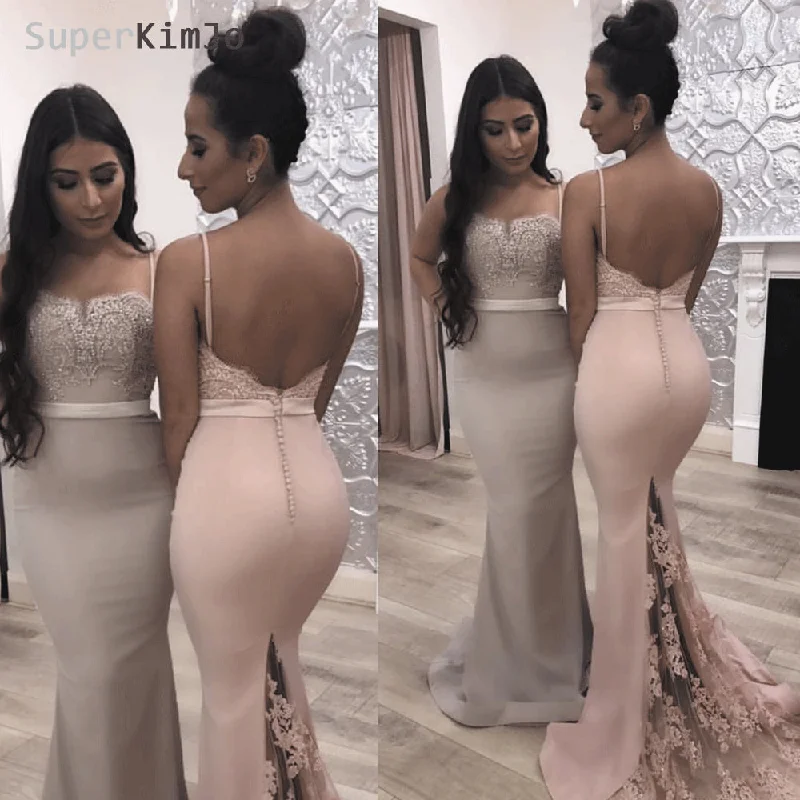 mermaid bridesmaid dresses long 2020 lace appliqué beaded elegant cheap wedding party dress Crew Neckline Casual mermaid bridesmaid dresses long 2020 lace appliqué beaded elegant cheap wedding party dress Crew Neckline Casual