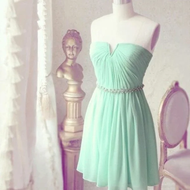 mint green bridesmaid dresses short chiffon 2020 cheap wedding party dresses with beaded belt Crew Neckline Sporty mint green bridesmaid dresses short chiffon 2020 cheap wedding party dresses with beaded belt Crew Neckline Sporty