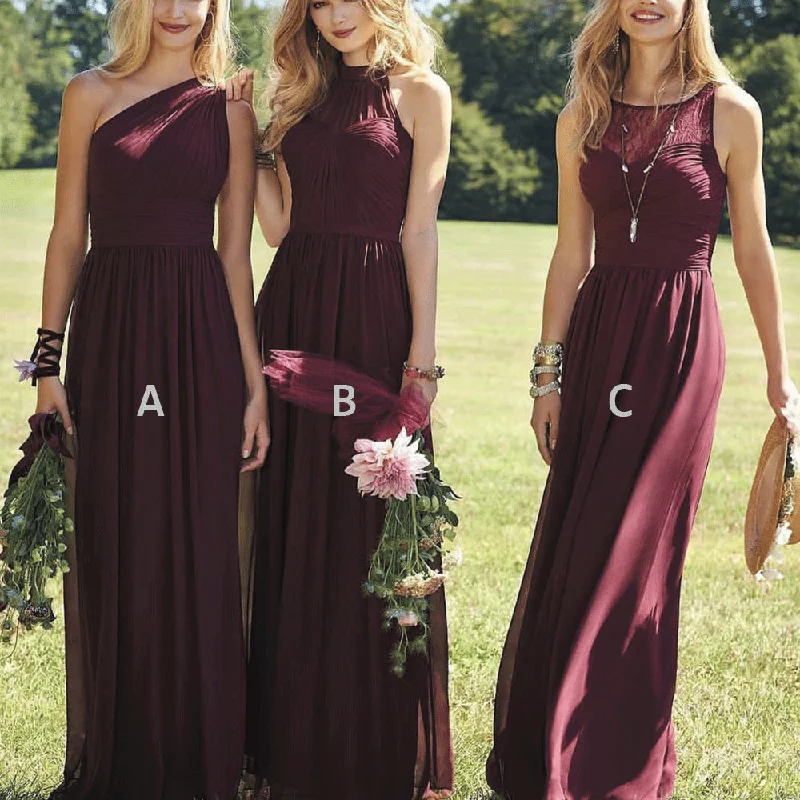 mismatched bridesmaid dresses long chiffon Burgundy cheap lace custom wedding party dress Satin Halter Glamorous mismatched bridesmaid dresses long chiffon Burgundy cheap lace custom wedding party dress Satin Halter Glamorous