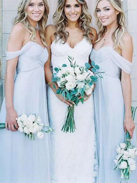 Mismatched Long Light Blue Chiffon Bridesmaid Dresses, Wedding Party Dresses Lace Sexy Club Mismatched Long Light Blue Chiffon Bridesmaid Dresses, Wedding Party Dresses Lace Sexy Club