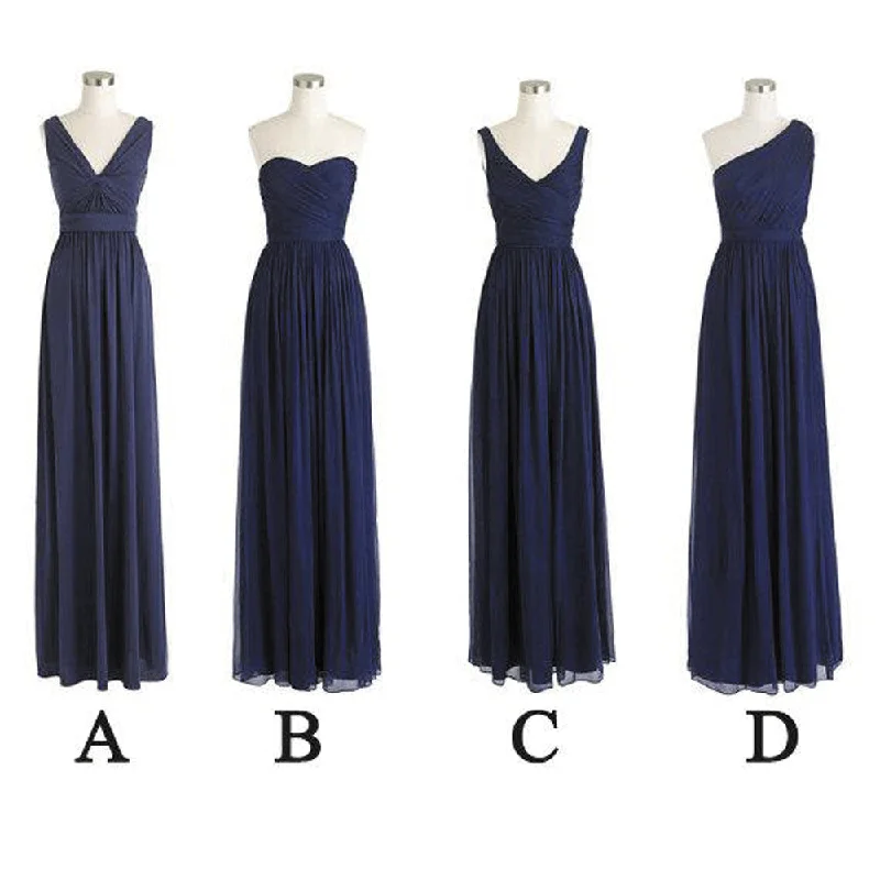 mismatched navy blue bridesmaid dresses long chiffon cheap a line custom wedding party dress Tunics Leisure comfortable mismatched navy blue bridesmaid dresses long chiffon cheap a line custom wedding party dress Tunics Leisure comfortable