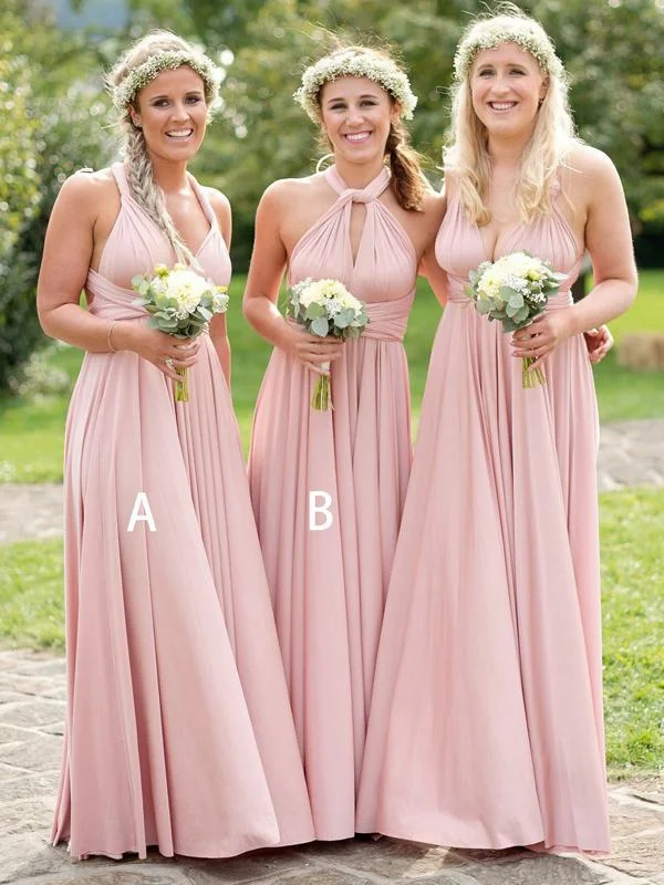 pink bridesmaid dresses long convertible chiffon cheap a line custom wedding party dresses 2020 Tunics Wedding white pink bridesmaid dresses long convertible chiffon cheap a line custom wedding party dresses 2020 Tunics Wedding white
