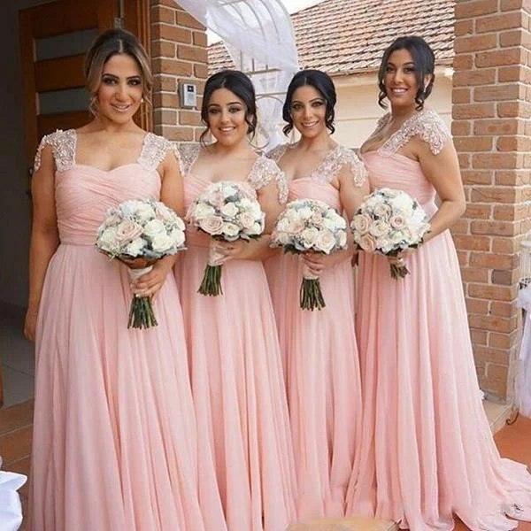 pink bridesmaid dresses long lace appliqué beaded cap sleeve a line cheap wedding party dress Tunics Brand named pink bridesmaid dresses long lace appliqué beaded cap sleeve a line cheap wedding party dress Tunics Brand named
