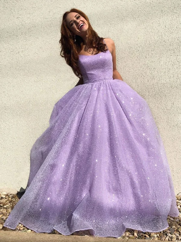 Purple tulle sequin long prom dress, purple tulle evening dress Tunics Top rated