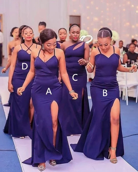 Satin Purple Mismatched Bridesmaid Dresses Mermaid Wedding Party Dresses Tunics Practical easy-care Satin Purple Mismatched Bridesmaid Dresses Mermaid Wedding Party Dresses Tunics Practical easy-care