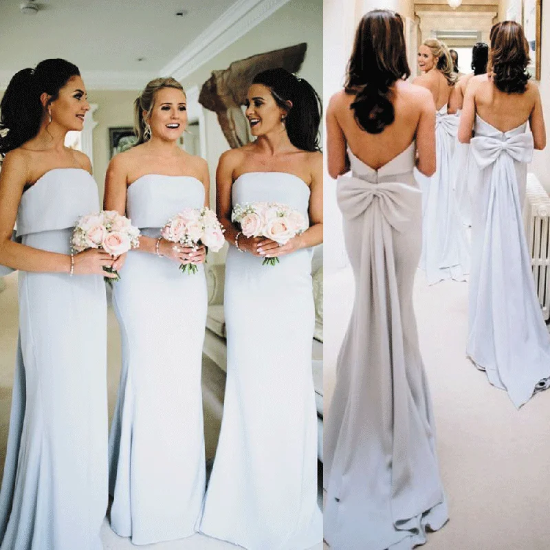 Silver Blue Bridesmaid Dresses Long 2020 Strapless Mermaid Elegant Wedding Party Dresses Gala Dress Mermaid Tail Wedding Silver Blue Bridesmaid Dresses Long 2020 Strapless Mermaid Elegant Wedding Party Dresses Gala Dress Mermaid Tail Wedding