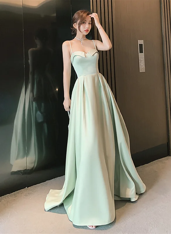 Simple Sweetheart Straps Satin Long Party Dress, A-line Satin Green Prom Dress Tunics New arrival Simple Sweetheart Straps Satin Long Party Dress, A-line Satin Green Prom Dress Tunics New arrival