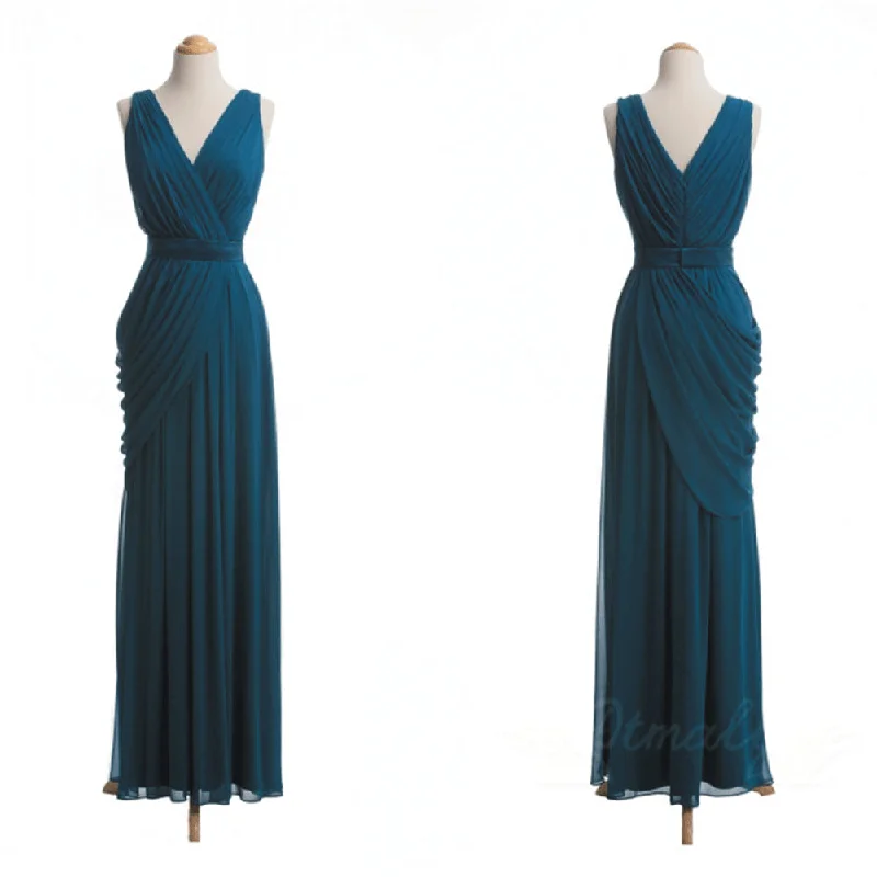 teal blue bridesmaid dresses long chiffon cheap v neck pleated custom wedding party dresses 2020 Tunics Running lightweight teal blue bridesmaid dresses long chiffon cheap v neck pleated custom wedding party dresses 2020 Tunics Running lightweight