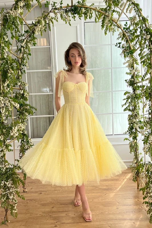 Off Shoulder Popular Party Dresses, Light Yellow Color Newest Long Prom Dresses, Wedding Guest Dresses Tunics Custom made