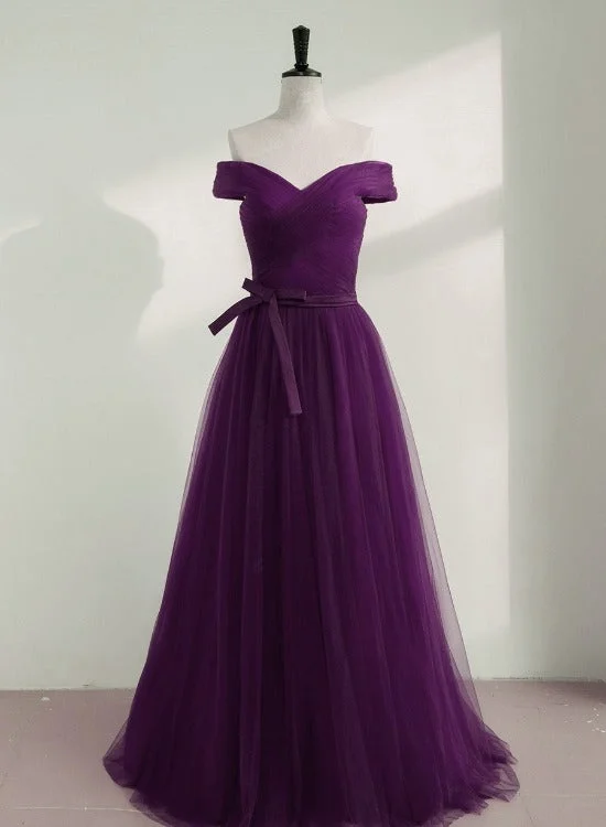 Purple A-line Sweetheart Floor Length Evening Dress Bridesmaid Dress, Purple Formal Dress Tunics Velvet soft