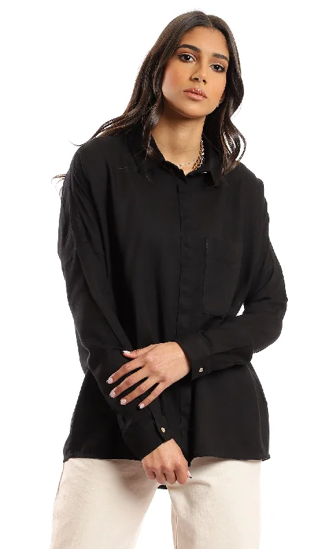 96481 High Low Full Buttoned Rayon Shirt - Black Terry Blend Velvet Blend Canvas Blend 96481 High Low Full Buttoned Rayon Shirt - Black Terry Blend Velvet Blend Canvas Blend