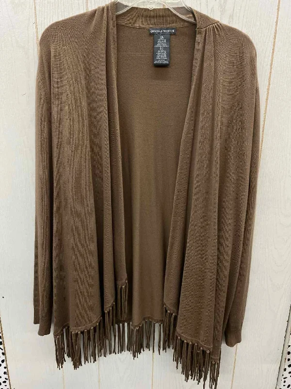Chelsea & Theodore Brown Womens Size XXL Shirt Notch Collar Peter Pan Collar Cowl Neck Chelsea & Theodore Brown Womens Size XXL Shirt Notch Collar Peter Pan Collar Cowl Neck