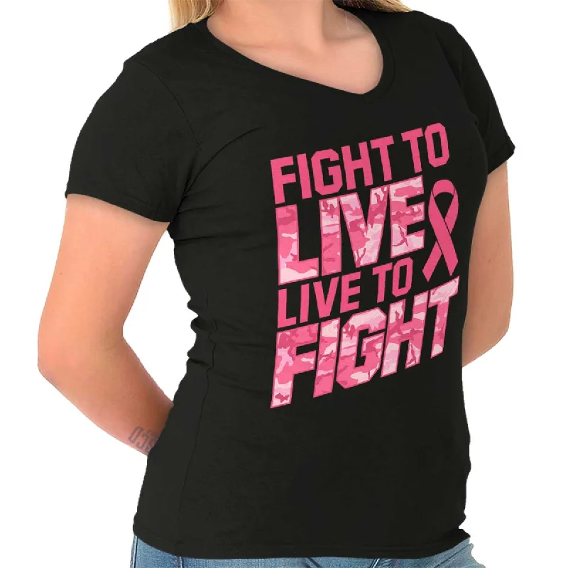 Breast Cancer Awareness Junior Fit V-Neck T Shirt Fleece Fabric Down Fabric Feather Fabric Breast Cancer Awareness Junior Fit V-Neck T Shirt Fleece Fabric Down Fabric Feather Fabric