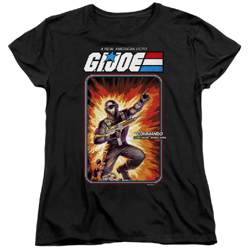 G.I. Joe Snake Eyes Card Women's 18/1 Cotton Short-Sleeve T-Shirt Zippered Buttoned Snapped G.I. Joe Snake Eyes Card Women's 18/1 Cotton Short-Sleeve T-Shirt Zippered Buttoned Snapped