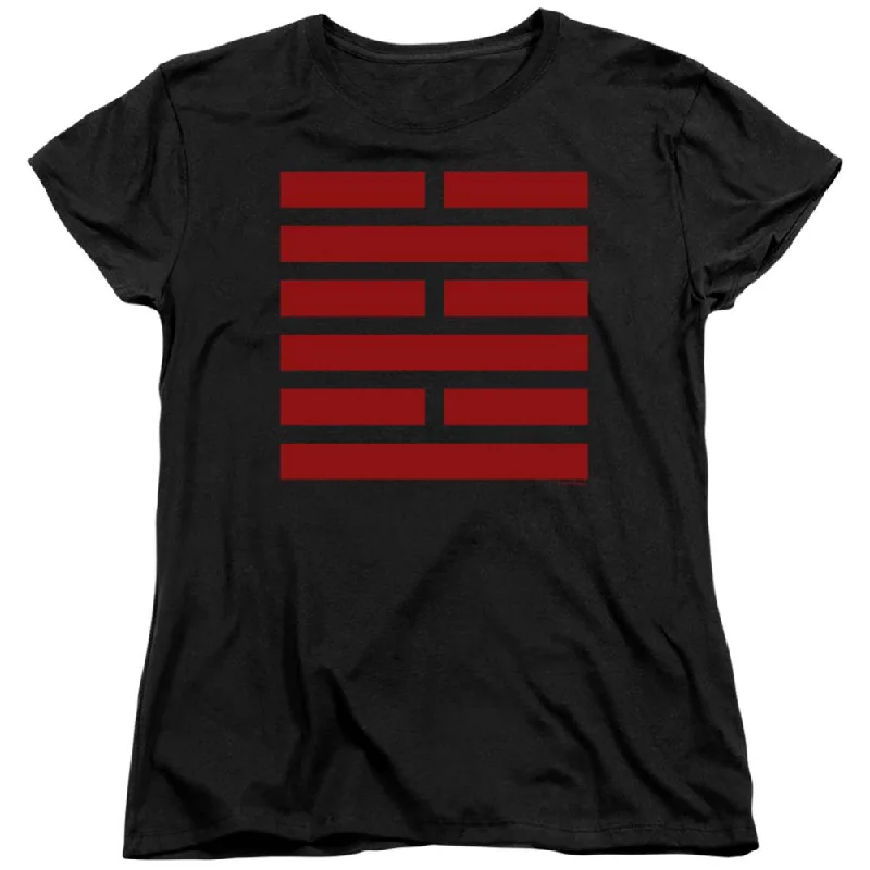 G.I. Joe Snake Eyes Symbol Women's 18/1 Cotton Short-Sleeve T-Shirt Polka Dot Checkered Tartan G.I. Joe Snake Eyes Symbol Women's 18/1 Cotton Short-Sleeve T-Shirt Polka Dot Checkered Tartan