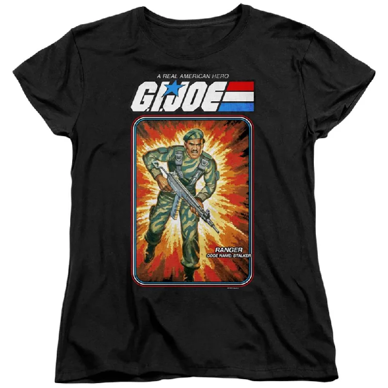 G.I. Joe Stalker Card Women's 18/1 Cotton Short-Sleeve T-Shirt Nylon Fabric Polyester Fabric Spandex Fabric G.I. Joe Stalker Card Women's 18/1 Cotton Short-Sleeve T-Shirt Nylon Fabric Polyester Fabric Spandex Fabric