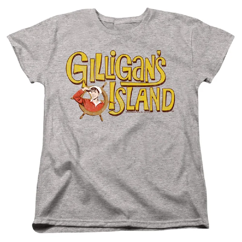Gilligan's Island Gilligans Logo Women's 18/1 Cotton Short-Sleeve T-Shirt Collared Crew Neck Turtle Neck Gilligan's Island Gilligans Logo Women's 18/1 Cotton Short-Sleeve T-Shirt Collared Crew Neck Turtle Neck