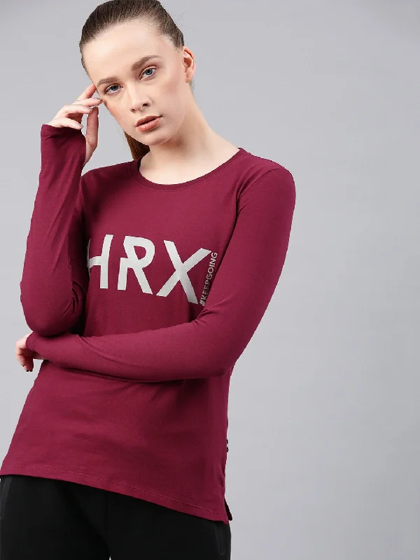 HRX by Hrithik Roshan Women Lifestyle Maroon Rapid Dry Typography Printed T-shirt Front Pockets Side Pockets Patch Pockets HRX by Hrithik Roshan Women Lifestyle Maroon Rapid Dry Typography Printed T-shirt Front Pockets Side Pockets Patch Pockets