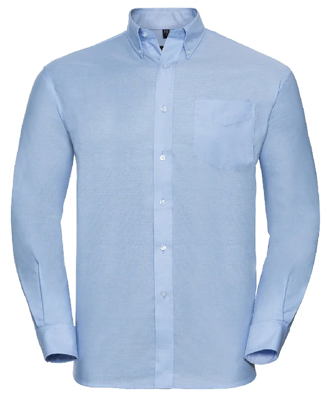 Oxford Blue - Long sleeve easycare Oxford shirt Cashmere Blend Cotton Blend Poly Blend Oxford Blue - Long sleeve easycare Oxford shirt Cashmere Blend Cotton Blend Poly Blend
