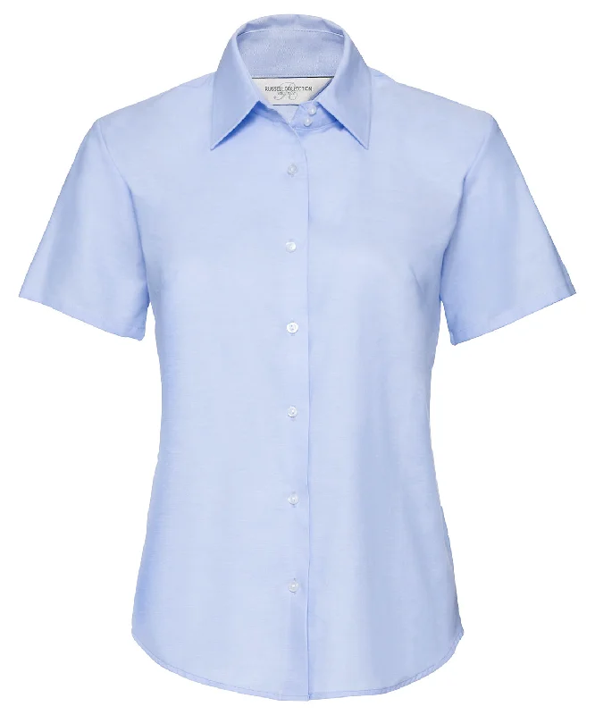 Oxford Blue - Women's short sleeve Oxford shirt Chenille Blend Fleece Blend Nylon Blend Oxford Blue - Women's short sleeve Oxford shirt Chenille Blend Fleece Blend Nylon Blend