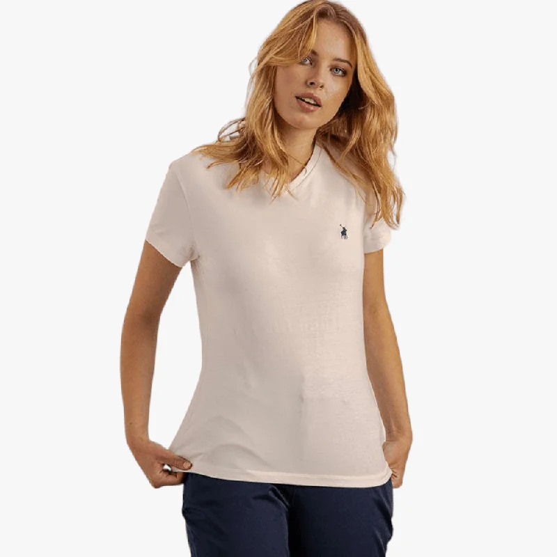 Polo Womens Kelly V-Neck Stretch Short Sleeve Tee White Mesh Blend Leather Blend Suede Blend Polo Womens Kelly V-Neck Stretch Short Sleeve Tee White Mesh Blend Leather Blend Suede Blend