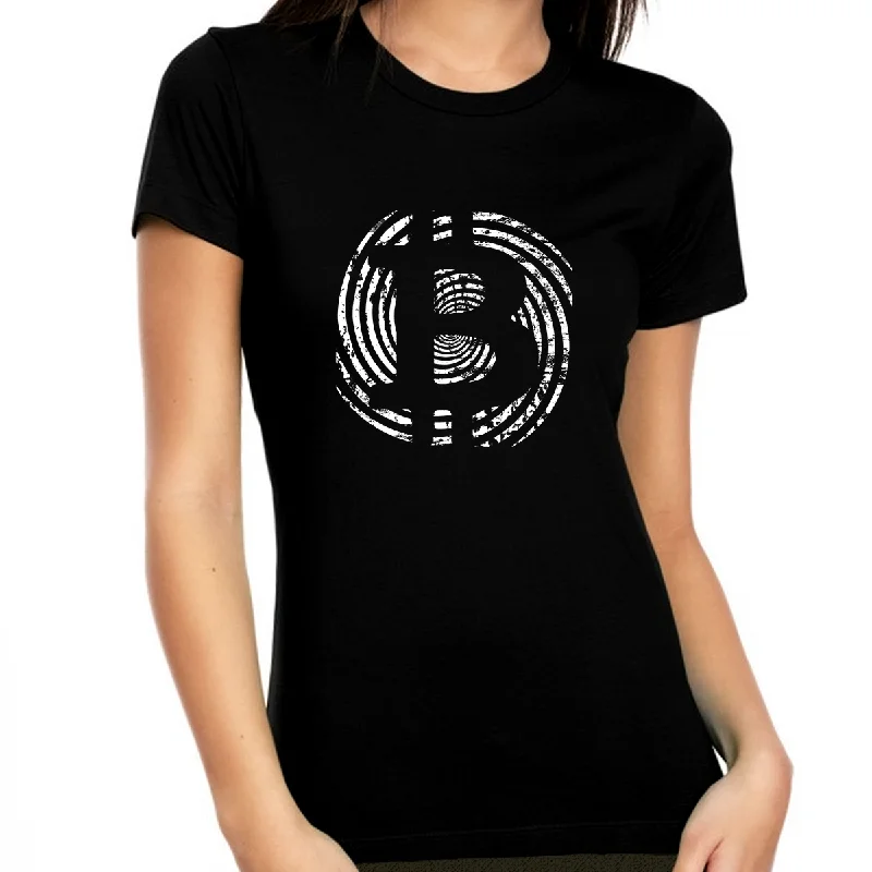 Bitcoin Shirt for Women Bitcoin Logo Crypto Shirt Cryptocurrency Bitcoin Gift BTC Womens Bitcoin Clothing Oversized T-Shirt Spandex breathable