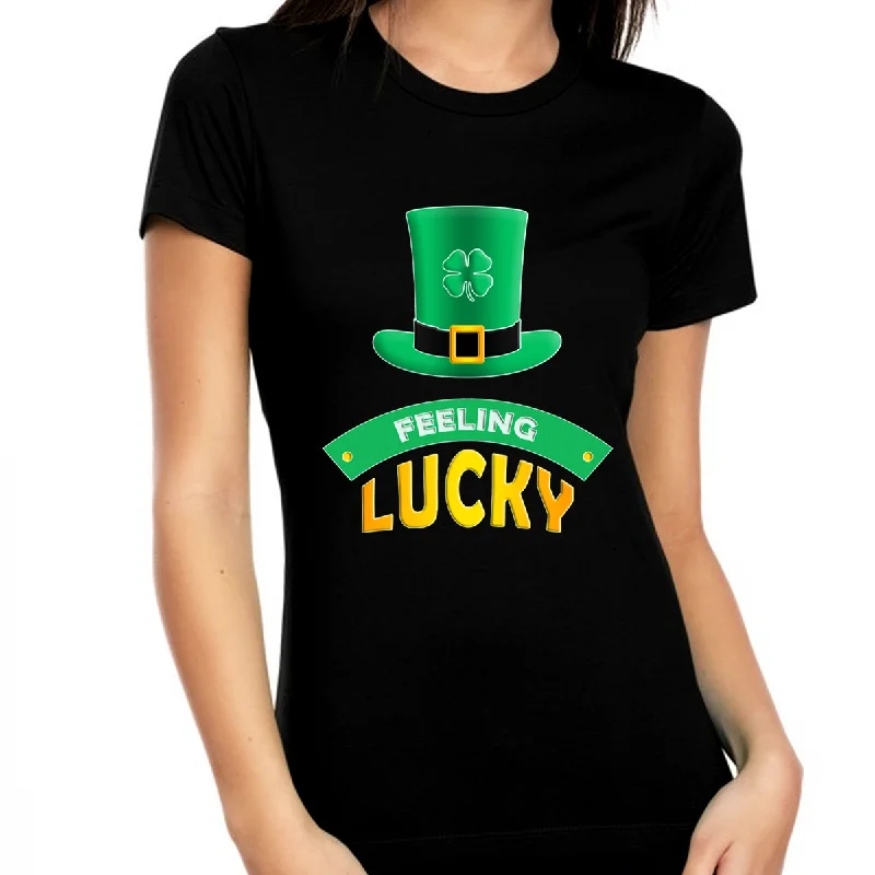 St Patricks Day Shirt for Women Saint Patrick's Shamrock Shirts Lucky Leprechaun Irish Tops Real Fur Shearling Chenille