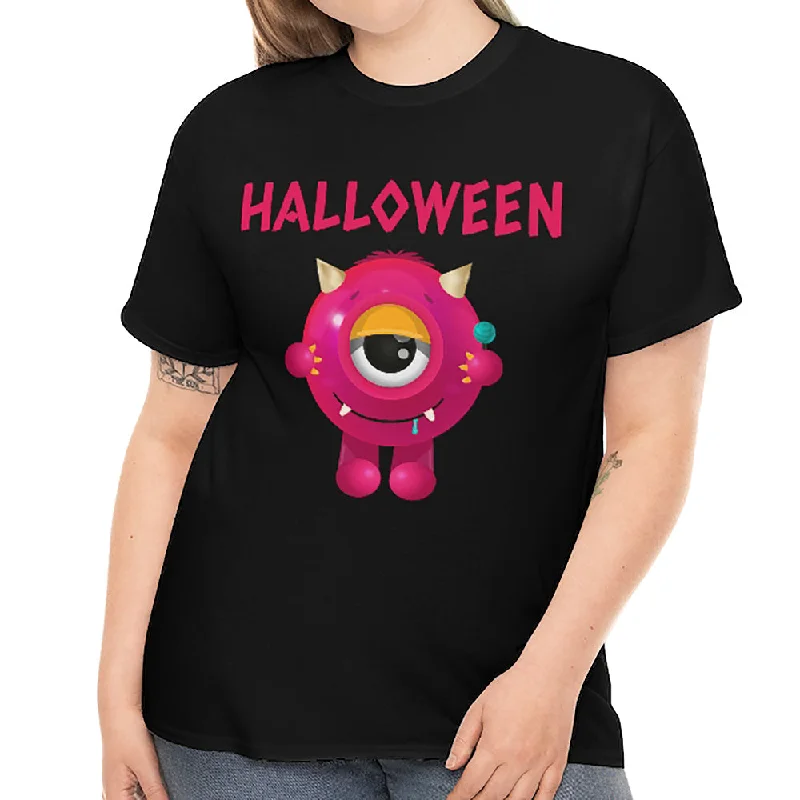 Cute One Eye Monster Shirt Womens Halloween Shirts Plus Size 1X 2X 3X 4X 5X Plus Size Halloween Costumes for Women Jersey Fabric Tulle Fabric Batik Fabric