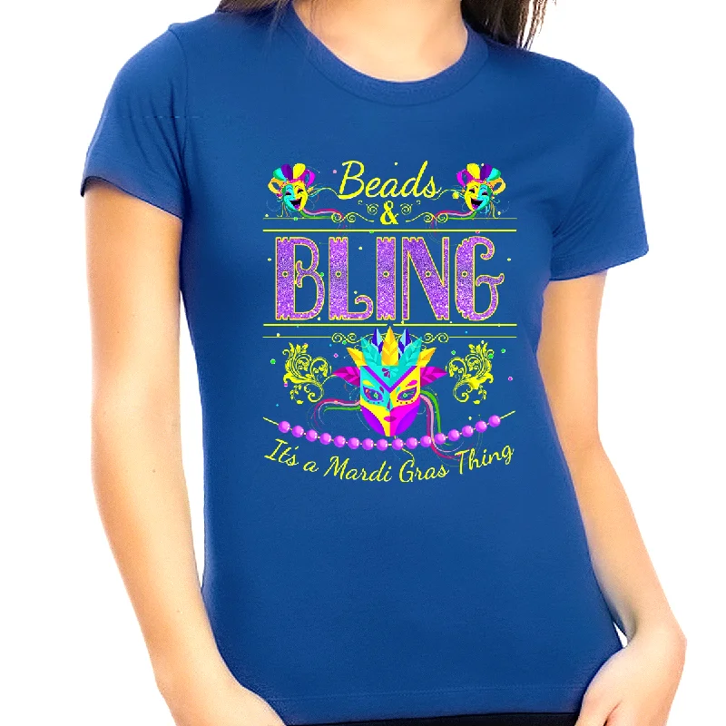 Funny Mask Plus Size Mardi Gras Shirts Beads and Bling It's a Mardi Gras Thing Mardi Gras Outfit for Women Satin Blend Silk Blend Wool Blend