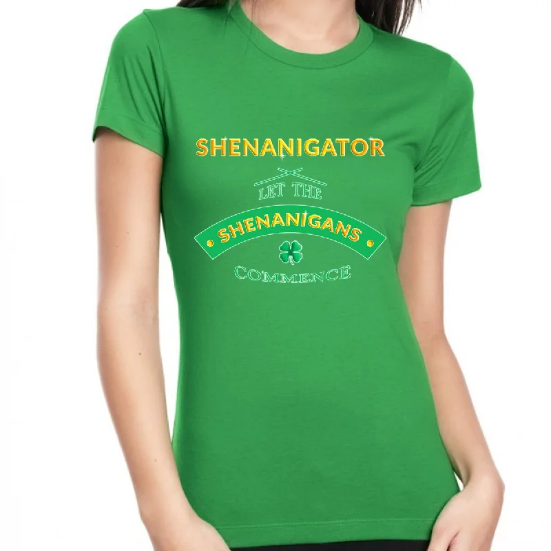 Irish Shirt for Women St Patricks Day Shirt Saint Patrick's Day Shirts Lucky Irish SHENANIGATOR Terry Blend Velvet Blend Canvas Blend