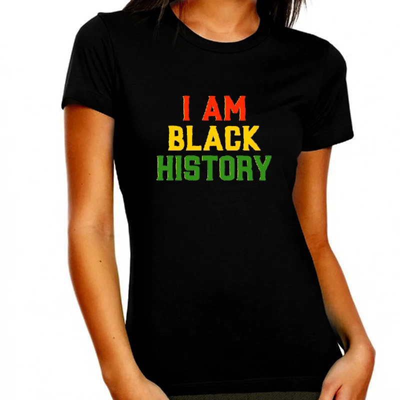 Juneteenth Black History T-shirt for Women Freedom Day Womens Black Pride Tee Asymmetrical Pockets Print