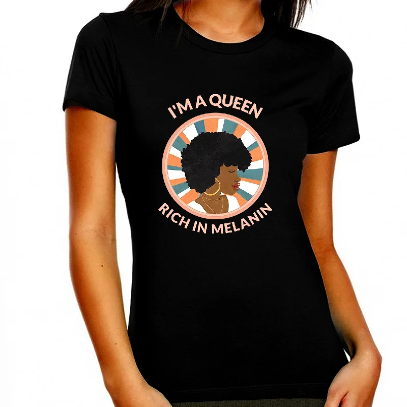 Juneteenth T-shirt for Women Freedom Day Womens Black Pride Melanin Tee Modern Contemporary Chic