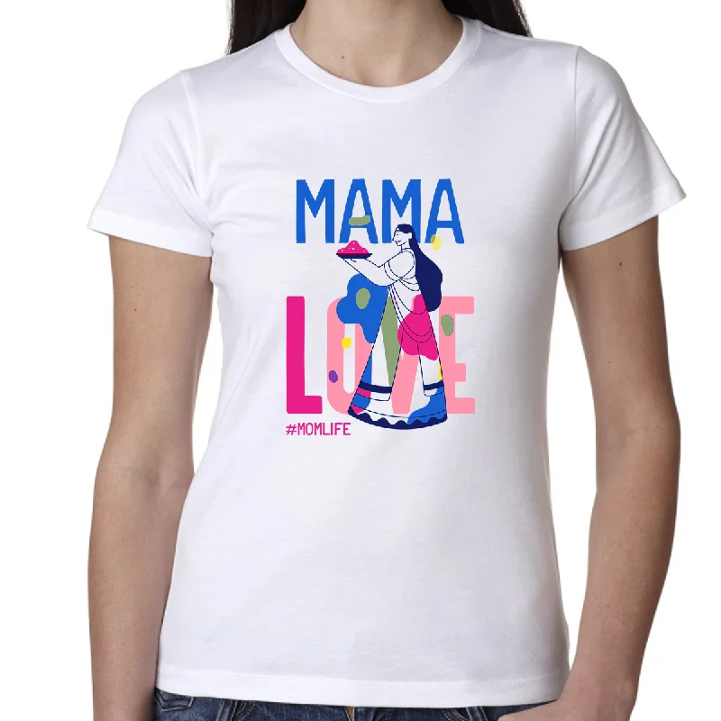 Mama Shirt Mom Life Shirts for Women Mothers Day Cute Mama Shirt Seamless Knitted Crochet