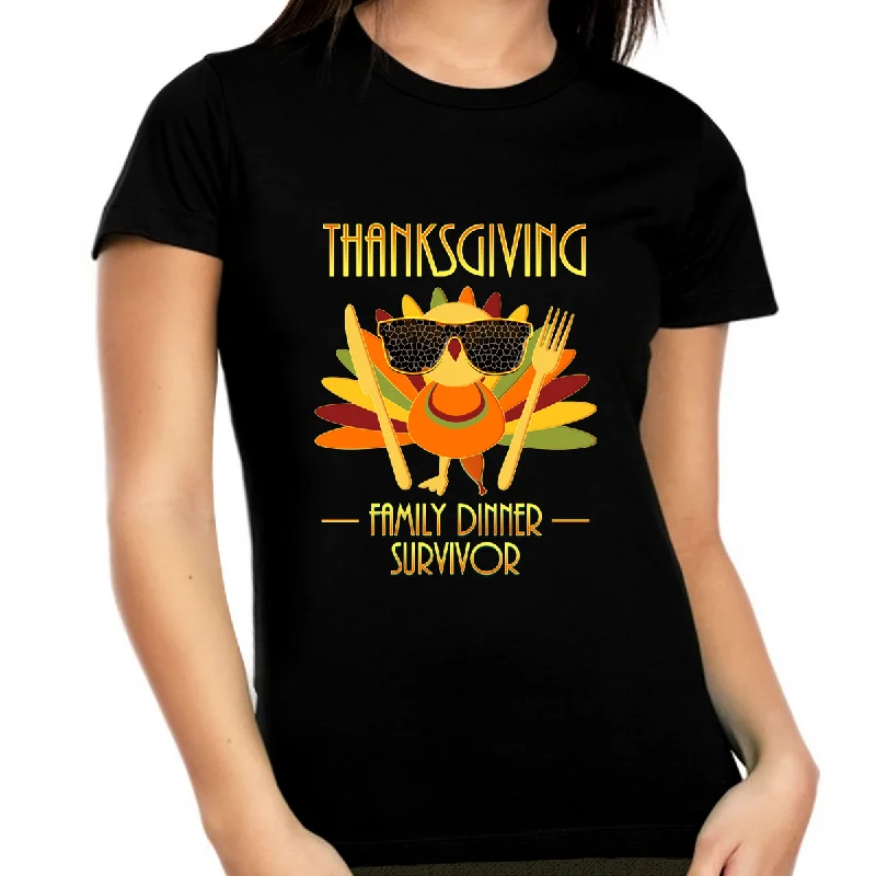 Plus Size Thanksgiving Shirts for Women 1X 2X 3X 4X 5X Plus Size Turkey Shirt for Women Plus Size V-Neck T-Shirt Long Sleeve Cotton