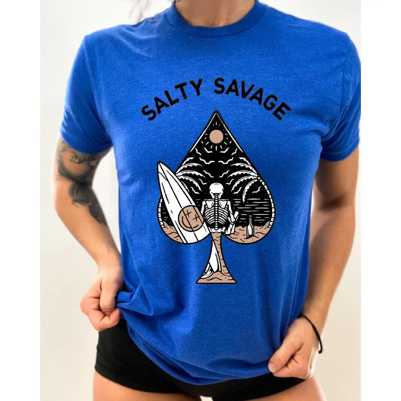 Salty Savage Unisex "Beach Spade" Tee Sequined Glittery Shiny