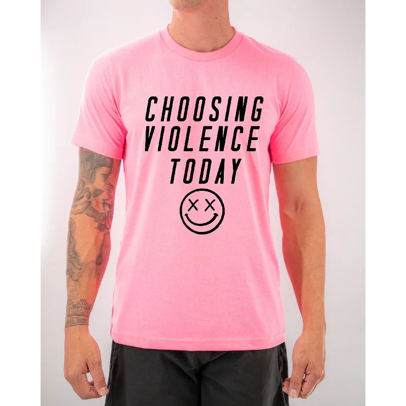 Salty Savage Unisex “CHOOSING VIOLENCE TODAY” Tee Chenille Blend Fleece Blend Nylon Blend