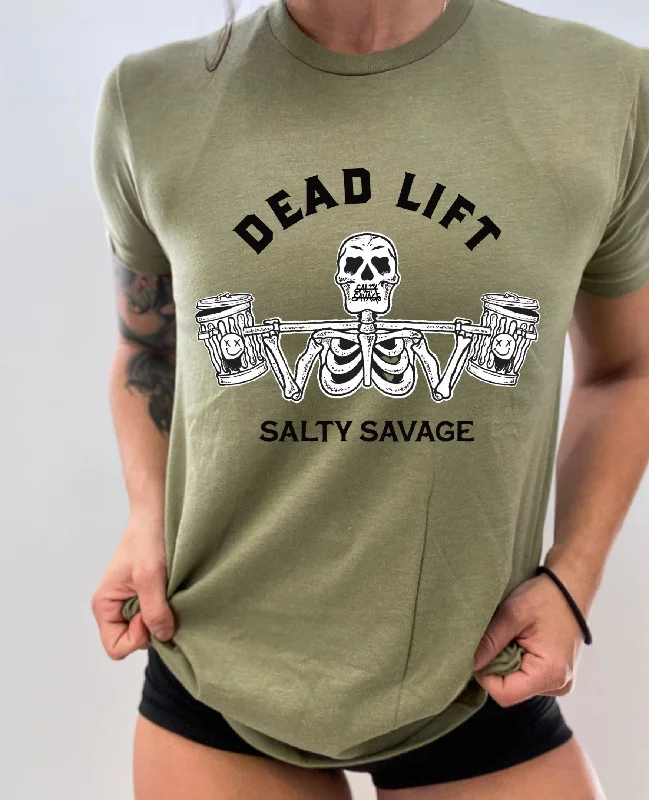 Salty Savage Unisex Garbage “DEAD LIFT” Tee Zippered Buttoned Snapped