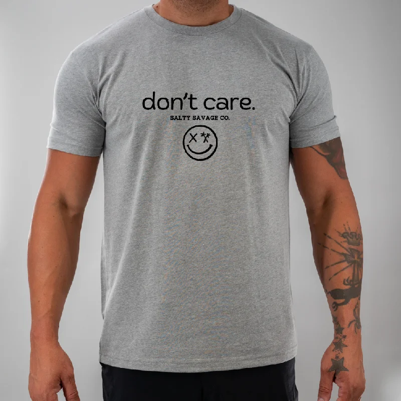 Salty Savage Unisex  "don’t care." Tee Ribbed T-Shirt High Neck Heavyweight