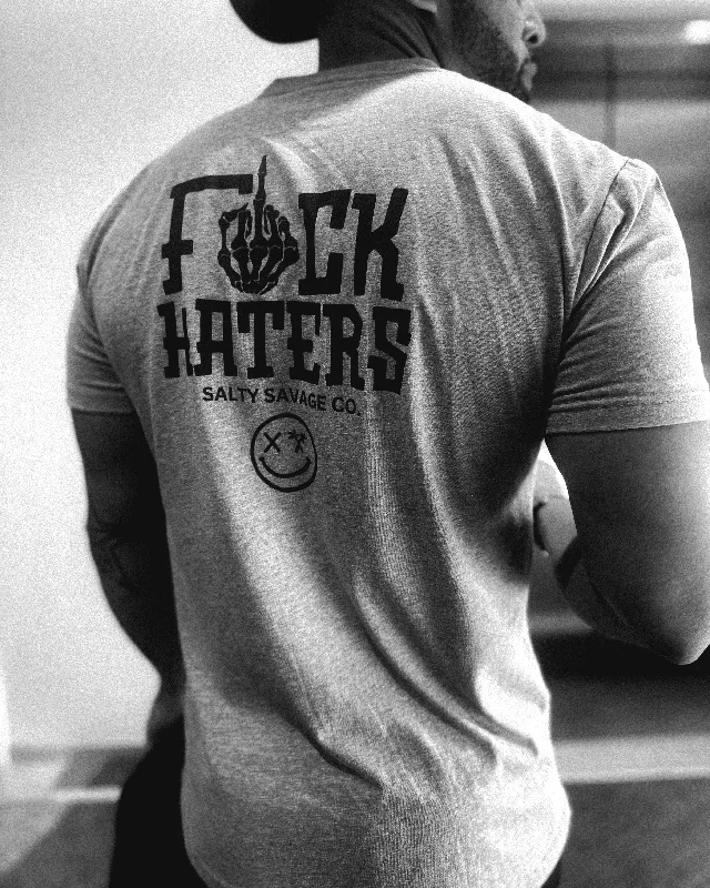 Salty Savage Unisex “FUCK HATERS" Tee | Business in the Front, Party in the Back Fitted T-Shirt Seamless Stretchy