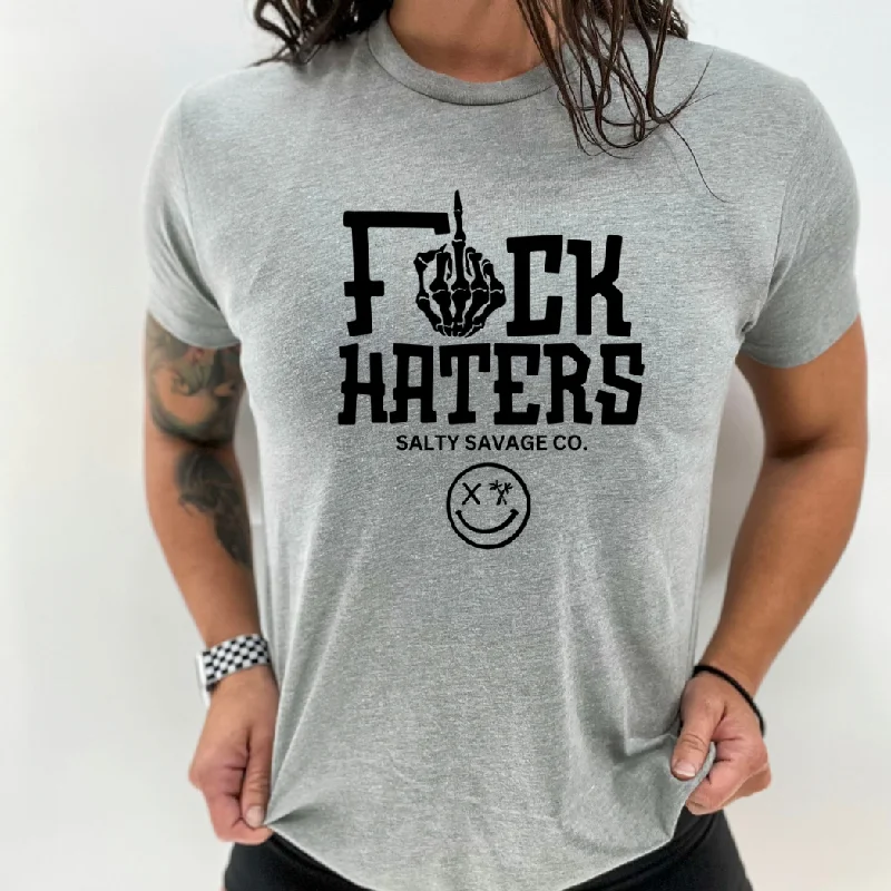 Salty Savage Unisex "FUCK HATERS" Tee Boxy Fit Fitted Loose