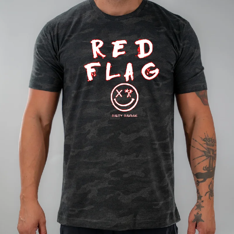 Salty Savage Unisex "RED FLAG" 100% Cotton Tee Layered Multi-layer Single Layer