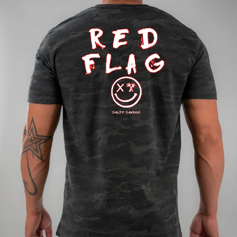 Salty Savage Unisex "RED FLAG" 100% Cotton Tee | V2 Jersey Fabric Tulle Fabric Batik Fabric