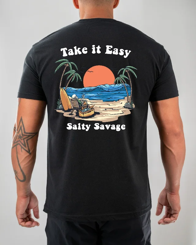 Salty Savage Unisex "Take it Easy" Tee Lace Blend Ribbed Blend Corduroy Blend