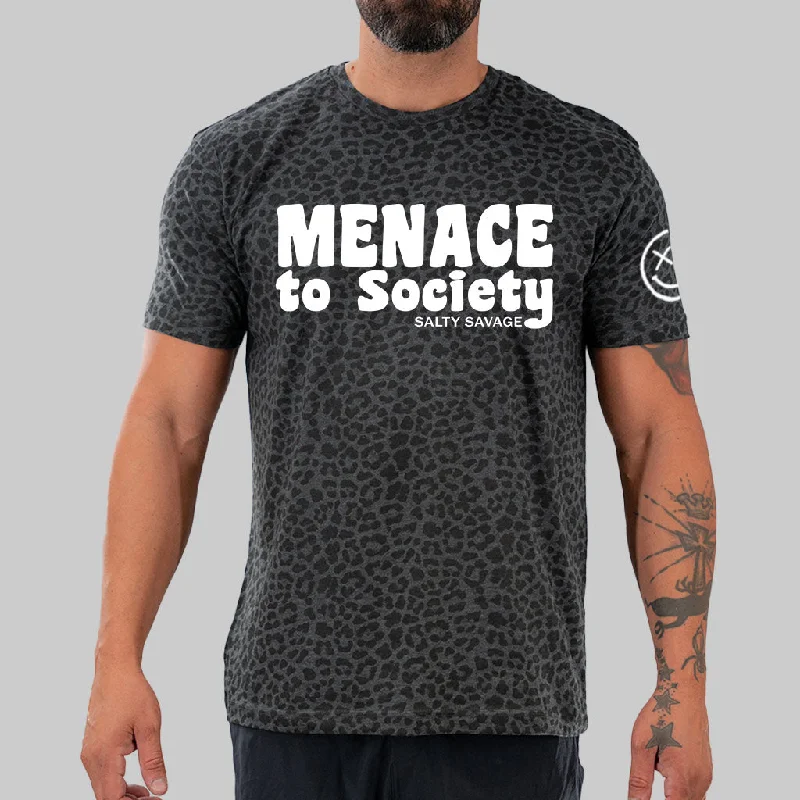 Unisex "Menace to Society" 100% Cotton Tee Basic T-Shirt Crew Neck Short Sleeve