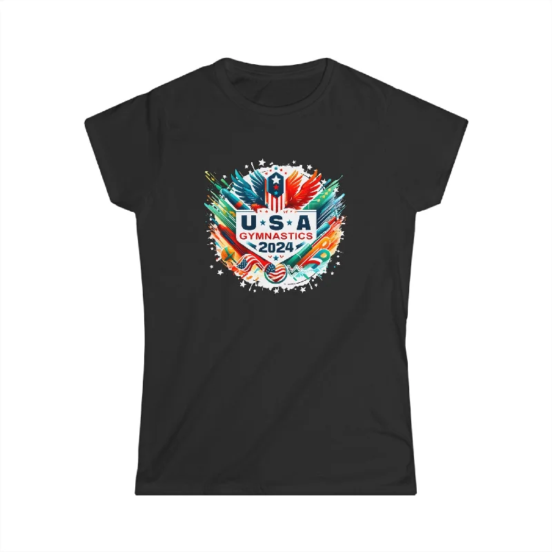 USA 2024 Games United States Gymnastics America 2024 USA Women Shirts Elegant Classic Vintage