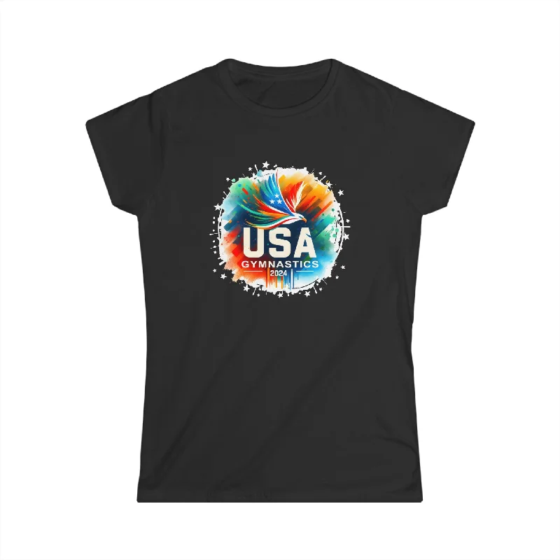 USA 2024 Games United States Gymnastics America 2024 USA Womens Shirt Modern Contemporary Chic